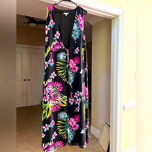 NWOT EVA MENDES New York & Company navy floral maxi dress size medium